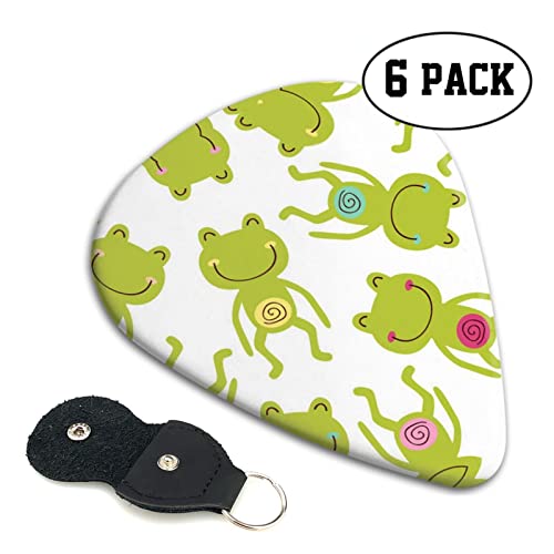 Cartoon Frog Lot de 6 médiators pour guitare acoustique, guitare électrique, basse, ukulélé – fins, moyens et épais. - Les Beatles, Paul McCartney, John Lennon, RIngo Starr, George Harrison Cartoon Frog Lot de 6 médiators pour guitare acoustique, guitare électrique, basse, ukulélé – fins, moyens et épais. – Image 3