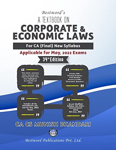 Corporate &amp; Economic Laws (For CA Final Exams) May 2022 Exams