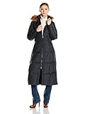 Larry Levine Women's Maxi Length Down Filled Coat, Steel, Large