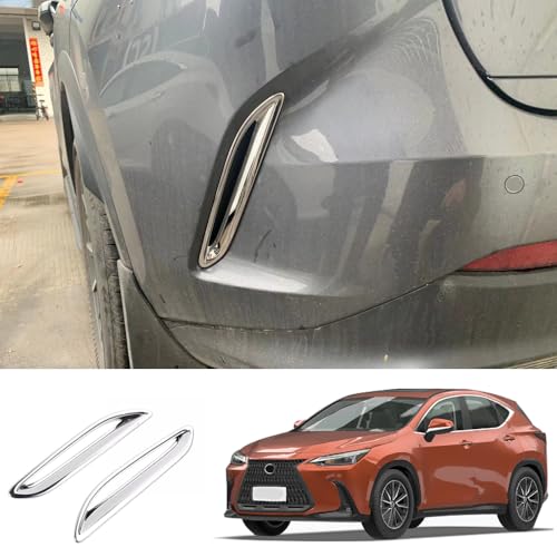 JIEOSDIN Car Accessories Rear Fender Vent Air Outlet Bezel Modling Cover Trim Compatible With Lexus NX 250/350/350 F Sport/350h/450h+/450h+ F Sport 2022 2023 2024 (B Style :Chrome) 2PCS ABS