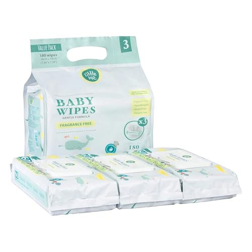 Little Me Baby Wipes pack de 180 lingettes hypoallergéniques contre les rougeurs