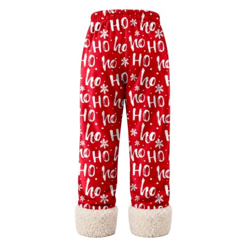 Christmas Pajama Pants for Men Furry Trim Snowflake Print Novelty Pj Pants - image 2