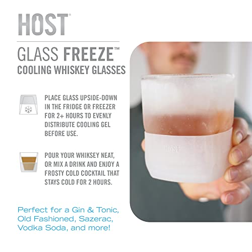 Host Freeze Whiskey Glasses, Cocktail Glass For Old Fashioned, Whiskey, Bourbon, And Scotch, Frozen Drinking Glasses, Double Walled Insulated Cocktail Tumblers, Set Of 2 #TOP2
