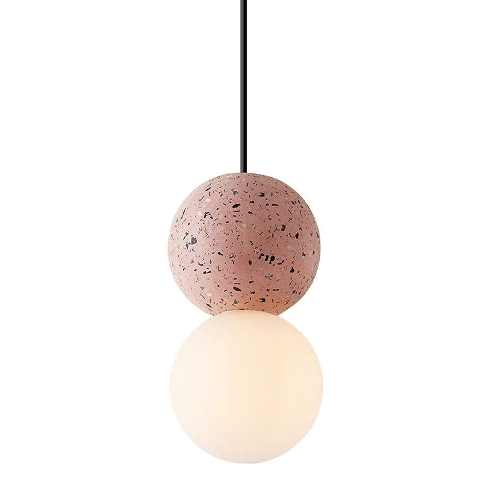 Lámpara colgante de terrazo esférica para iluminar barras de cocina modernas