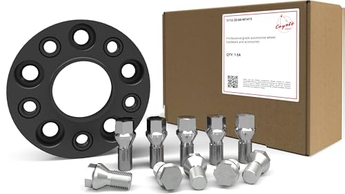 Wheel Accessories Parts 1 Pc Hub Centric Euro Wheel Spacer Adapter 20mm Thick 66.56mm Hub Adapts 5x112mm to 5x112 Bolt Pattern Includes M14 x 1.50 Chrome Bolts Fits Many Mercedes Benz Applications