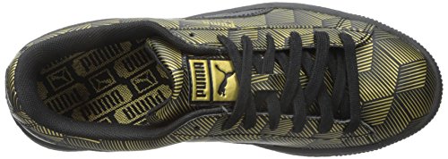 PUMA Women's Basket Classic Metal Sneaker,Black,8 B US