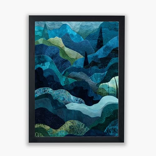 Paysage topographique aux tons frais tableau salon moderne 50x76