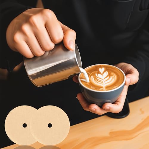 Image of 300Pcs Percolator Coffee Filters, 3.5in Disc Disposable Coffee Filters, | Virgin Wood Pulp, Natural Unbleached Coffee Filters for 3.5 inch Percolators and Flat-Bottom Baskets, Easy Cleanup