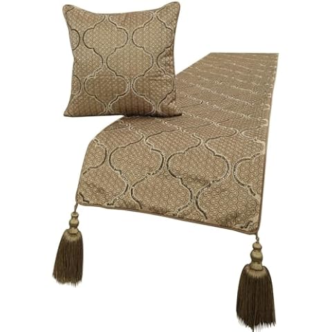 HomeCentric Taupe Beige Bed Runner Set Cover