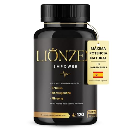 Testosterona Hombre Musculacion | Fuerza y Energía | +19 ingredientes | Ashwagandha, Maca, Ginseng, Tribulus terrestris, Ginkgo, Beta Alanina, Taurina, Muira Puama, L-Arginina, Zinc, Vitaminas. 120c