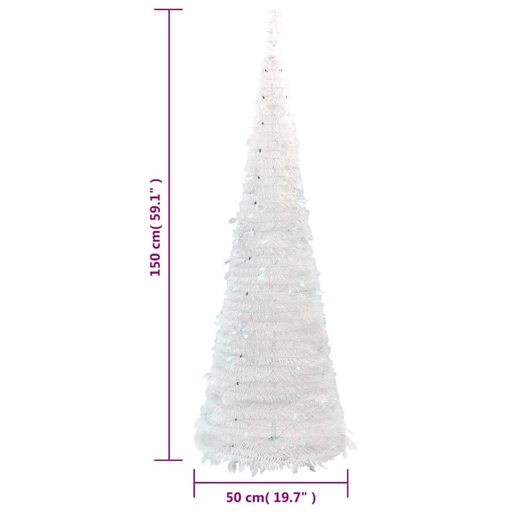 vidaXL Pop-Up-Weihnachtsbaum Künstlich 100 LEDs Weiß 150 cm