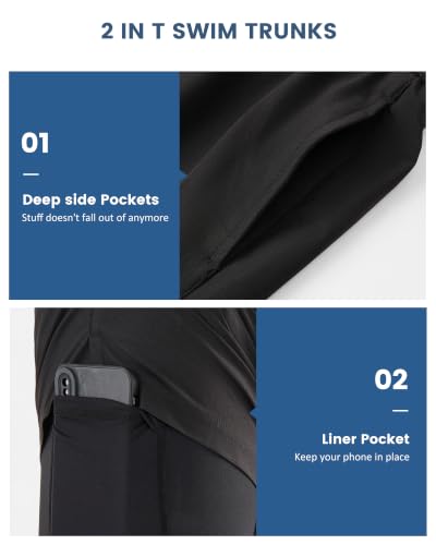 Image of maamgic Mens 5 Inch Stretch Swimming Shorts Compression Liner Swim Trunks Swimwear Bathing Suits Beach Wear Swim Suits