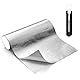 Hitzeschutzmatte Selbstklebend, 60 x 200 cm Hitzeschutz Aluminium Platte, Kleberücken Aluminium Glasfaserblatt Praktische Hitzeschild Aluminisierte Hitzeschutzfolie für Schlauch Rohrisolierung
