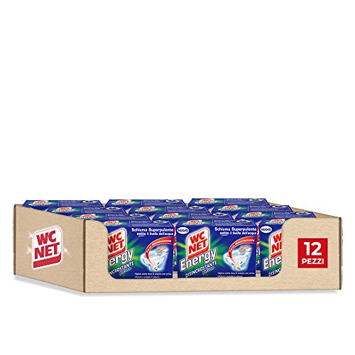 Wc Net - Energy Disincrostante, Detergente Anticalcare in Polvere per WC, Schiuma Autopulente, 4 Buste x 12 Confezioni