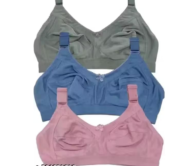 Women's Nursing Bra with Front Opening, Cotton Blend,Adjustable Straps, Wire-Free, Full Coverage, B Cup (in, Numeric, 32, B, Regular, multi5)-picture-29