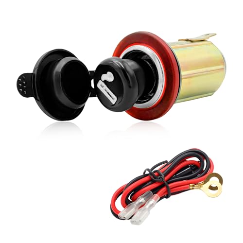 Image of Yourkar Car Cigarette Lighter, DC 12V Auto Cigarette Lighter Socket Plug Element, Cigarette Lighter with Cable for Most Cars, Trucks, Trailers, RVs, Boats, Universal Car Accessories (Colorful, Small)