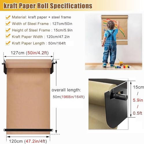 Distributeur mural de rouleau de papier kraft avec cutter, support de papier durable pour un accès et une organisation faciles
