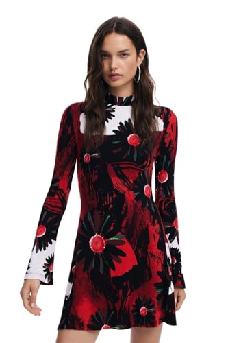 Desigual Damen Woman Knit Long Sleeve Dress, Rot, M EU