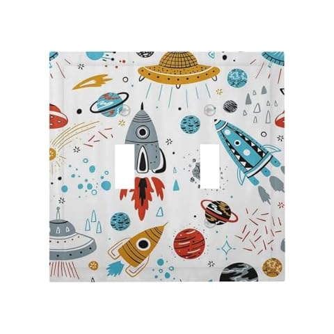 Wpshijia Cartoon Space Rocket Light Switch Cover Cover