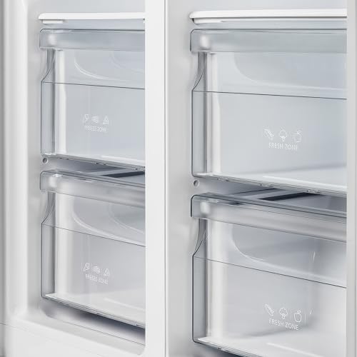 Forno C-FFRBI1805-33WHT Salerno 37-Inch Side-By-Side Refrigerator - 15.6 Cu.Ft. Stainless Steel Refrigerator For Kitchen With Led Touch Control, Fast Cool, Fast Freeze & Spill-Proof Shelves With Swing Door, White thumb #3