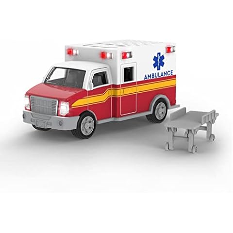 Driven by Battat - Micro Ambulance - Toy Truck with Lights and Sound - Rescue Trucks and Toys for Kids Aged 3 and Up Cover