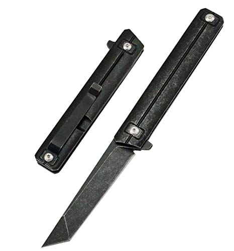 ideaselection Outdoor Couteau de Camping Lame Acier Inoxydable Couteau Multi Outil à Main Couteau de Survie avec Couteaux pliants Noir Couteau Pliable Randonnée Couteau de Chasse EDC