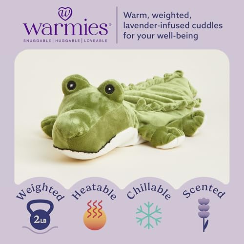warmies Microwavable & Weighted Stuffed Animals, Alligator - Heated Stuffed Animal Plushie for Warmth & Comfort - Cute Soft Plush Toys for Boys, Girls, Babies & Toddlers - Image 3