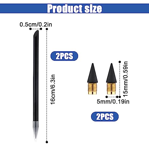 Lápices metálicos eternos sin tinta 2pcs miniatura 2
