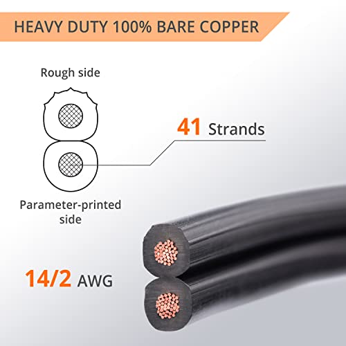 Wirefy 14/2 Low Voltage Landscape Lighting Wire - 14-Gauge 2-Conductor 100 Feet #TOP1