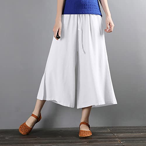 Saxigol Wide Leg Pants For Women Drawstring High Waisted Palazzo Pants Striped Print Lounge Pants Trousers Yoga Pants Pants For Women 2023 Trousers For Women Women Pants White Xl #TOP7