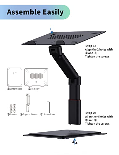 Soundance-Laptop-Stand-for-Desk-Adjustable-Height-Multi-Angle-for-Sit-to-Stand-Working-Ergonomic-Metal-Riser-with-Stable-Heavy-Base-Large-Holder-for-10-to-173-Inches-Notebook-PC-Computer-Black
