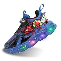 Jasmeko Kids Shoes LED Light Up Trainers Shoes Boys Baby Girls Sneakers Glow Fashion Flashing Athletic Sport Sneaker (BE-Blue,10)