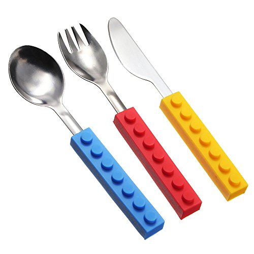 Cutlery Set-Fork Knife Spoon Silicone Handle Design Utensils Suitable for Children and Adults