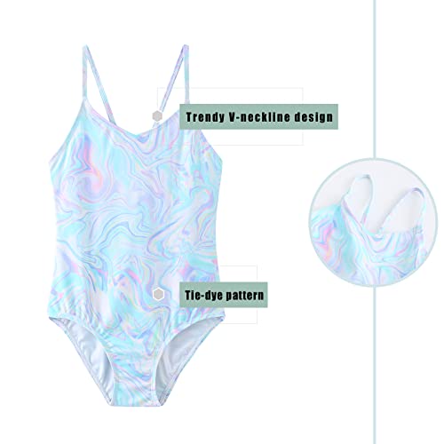 Image of Girls One Piece Swimsuits Hawaiian Floral Bathing Suit for Kids Adjustable Straps Swimwear 3-16 Years