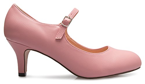 Olivia K Womens Classic Low Mid Heels Mary Jane Pumps - Adorable Round Toe Vintage Retro Shoes2