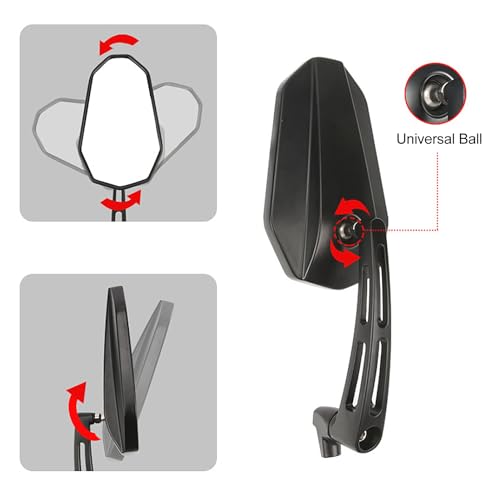 Espelhos Laterais Retrovisores Rotativos para CB1000R Shadow XL1000V Silver Wing (Vidro Branco)