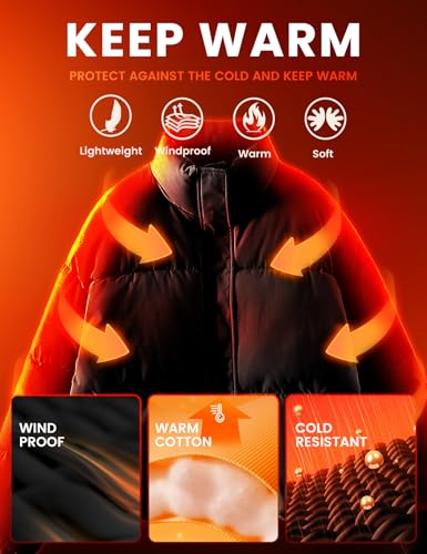 Wyeysyt Women's Winter Zip Cropped Puffer Jacket Long Sleeve Warm Short Down Coats Stand Collar Quilted Jacket with Pockets(Khaki-M)3