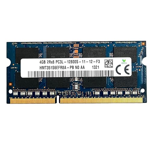 Memoria RAM DDR3L SODIMM, 4GB, 1600 MHz, PC3L 12800S, 2Rx8 204 Pines, CL11, 1.35V para Ordenador Portátil Notebook Laptop