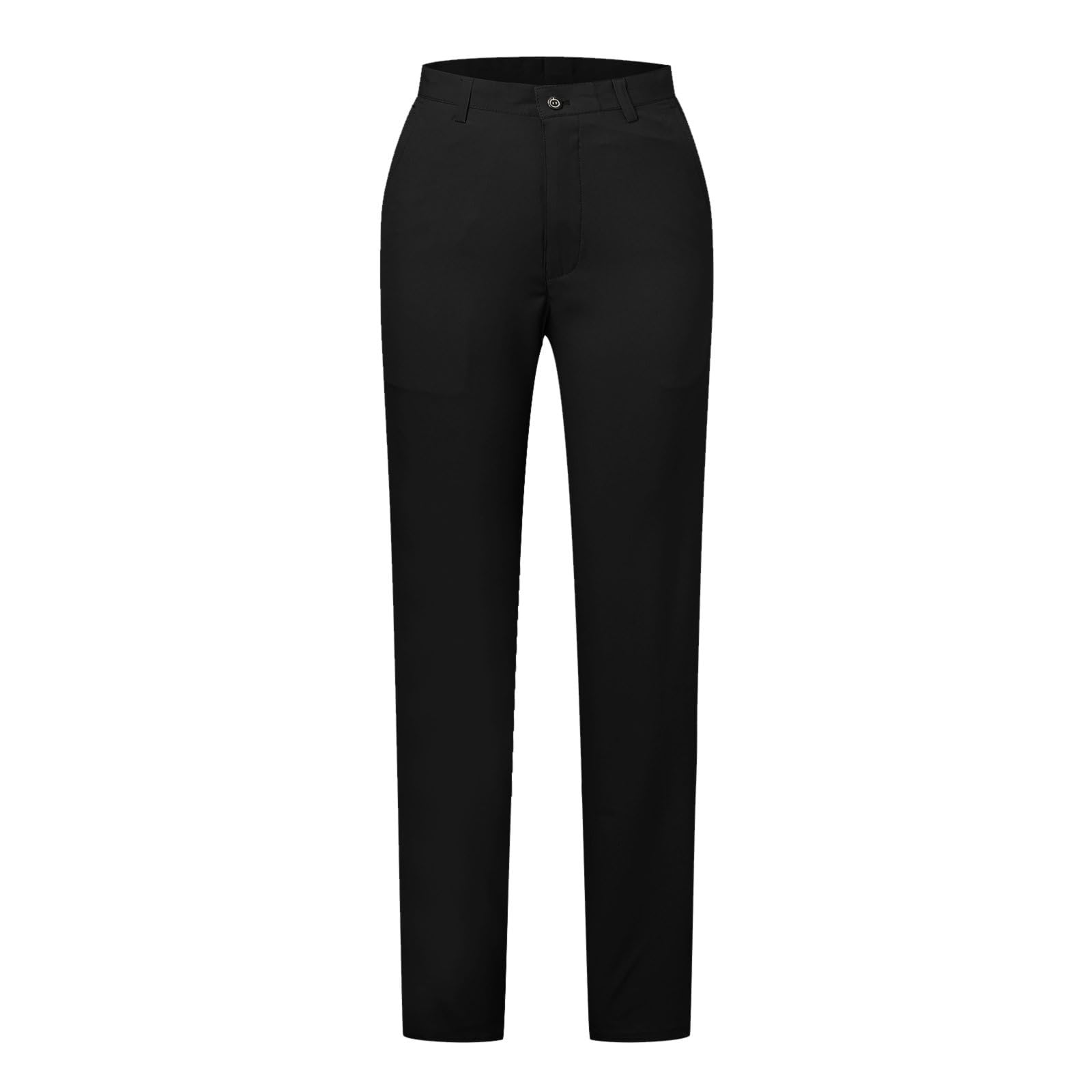 Generisch Pantalon de costume élégant pour homme, coupe droite avec plis à la taille et poches pour le bureau, le travail, le serveur (printemps été)