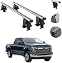 Roof Rack Cross Bars Fits Ford F-250 Crew Cab 2017-2022 Lockable Luggage Carrier Smooth Roof Cars | Silver Aluminum Cargo Carrier Rooftop Bars | Automotive Exterior Accessories