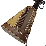 Leather Ammo Holder Buttstock Cheek Rest for 15pcs .22, .22LR, .22MAG, .17 hmr (Khaki)