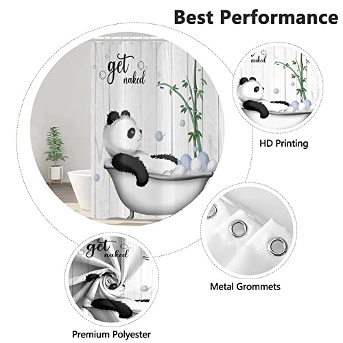 Rideau de douche lavable panda pour éviter les projections d'eau au sol