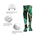 Meaudiwes Party Birthday Gift Socks, Travel Knee High Stockings, Fashion Dress Decor Socks, Sport Baseball Compression Socks Emerald Green Marbled Gold Glitters Green Marble