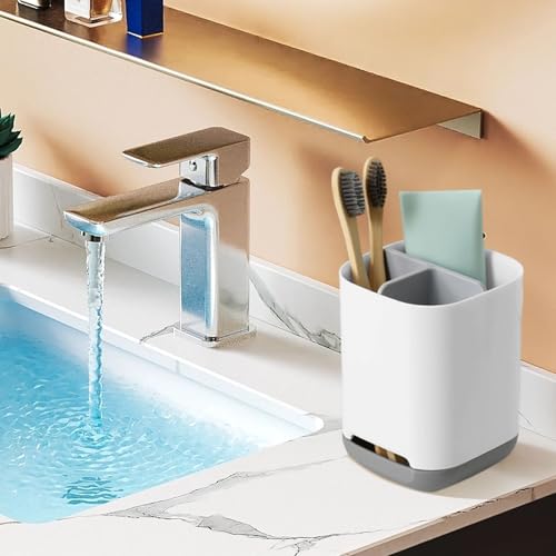 Toothbrush Holder, 3 Slots Toothbrush Organizer with Drainage Holes for Bathroom Kitchen - Cosy Home Interiors Toothbrush Holder, 3 Slots Toothbrush Organizer with Drainage Holes for Bathroom Kitchen - Image 4