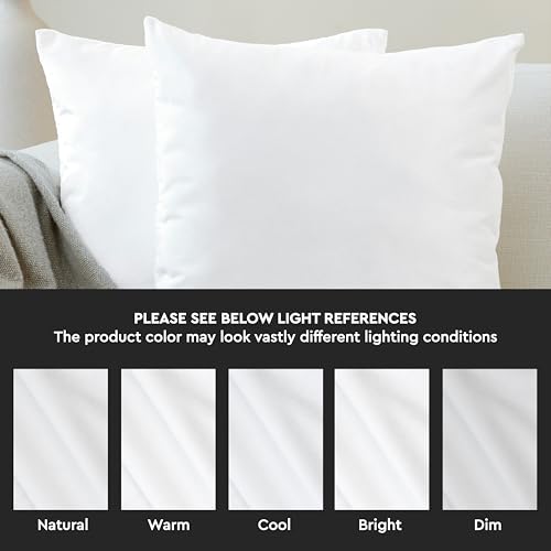 Image of Encasa XO Velvet Throw Pillow Covers 24x24 in (60x60 cm) - White - No Inserts, Pack of 2 Cases | Solid Plain Dyed Soft & Smooth, Square Decorative Cushion Covers for Living & Bedroom