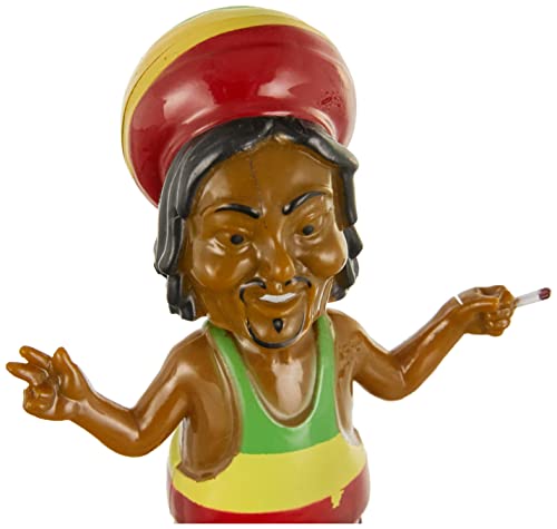 Puckator FF68 Rasta Solar-Figur, Kunststoff, Braun/Schwarz/Rot/Gelb/Grün, 5,5 x 5 x 10 cm