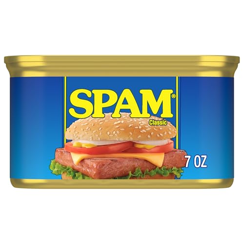 SPAM Classic, 7 oz Cans, (Pack of 12) – Fully Cooked Pork with Ham, Gluten-Free, Shelf-Stable
