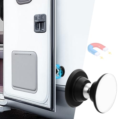 RV Magnetic Door Catch with Adhesives Screws - Easy to Install Camper Trailer Door Holder Sturdy Stopper for RV Accessories 1 Pack