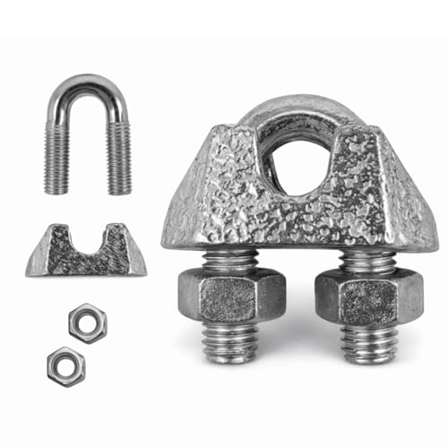 Image of U-Lock Cable Clamp for Gym Machine Wire | Heavy Duty Rope Clip with Bolt (Pack of 4)
