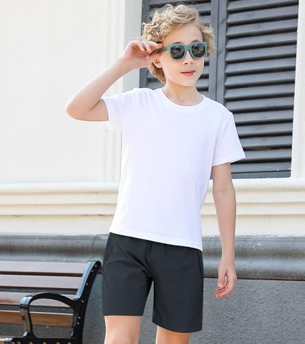 uideazone Short esportivo para meninos, leve, de secagem rápida, infantil, basquete com bolsos com z
